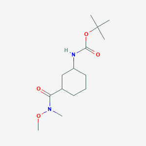 molecular formula C14H26N2O4 B8293336 Tert-butyl 3-([methoxy(methyl)amino]carbonyl}cyclohexylcarbamate 