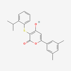 6-(3,5-Dimethylphenyl)-4-hydroxy-3-(2-isopropylphenyl)sulfanyl-pyran-2-one