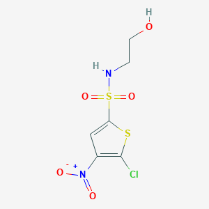 molecular formula C6H7ClN2O5S2 B8293475 5-Chloro-4-nitro-thiophene-2-sulfonic acid (2-hydroxy-ethyl)-amide 