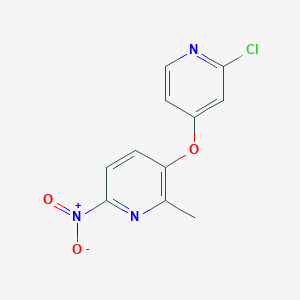 molecular formula C11H8ClN3O3 B8293740 3-((2-Chloropyridin-4-yl)oxy)-2-methyl-6-nitropyridine 