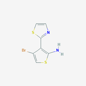 molecular formula C7H5BrN2S2 B8293759 4-Bromo-3-(thiazol-2-yl)thiophen-2-amine 