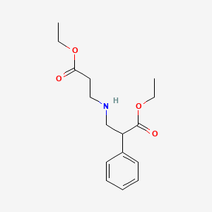 molecular formula C16H23NO4 B8293870 Ethyl 3-(3-ethoxy-3-oxopropylamino)-2-phenylpropanoate 