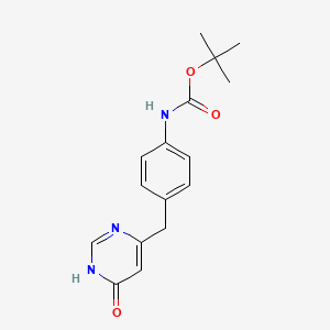 molecular formula C16H19N3O3 B8293976 Tert-butyl 4-((6-hydroxypyrimidin-4-yl)methyl)phenylcarbamate 