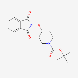 molecular formula C18H22N2O5 B8294031 t-Butyl 4-(1,3-dioxoisoindolin-2-yloxy)piperidine-1-carboxylate 
