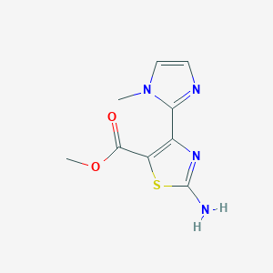 molecular formula C9H10N4O2S B8294084 Methyl 2-amino-4-(1-methyl-1H-imidazol-2-yl)-1,3-thiazole-5-carboxylate 