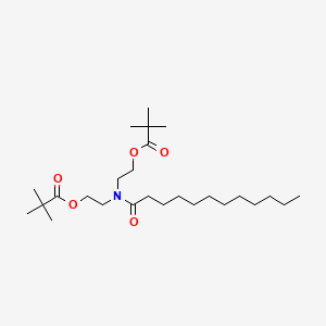 molecular formula C26H49NO5 B8294141 2-[2-(2,2-Dimethylpropanoyloxy)ethyl-dodecanoylamino]ethyl 2,2-dimethylpropanoate CAS No. 63056-92-8