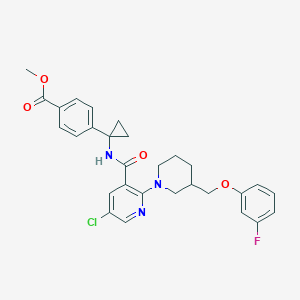 Methyl 4-(1-(5-chloro-2-(3-((3-fluorophenoxy)methyl)piperidin-1-yl)nicotinamido)cyclopropyl)benzoate
