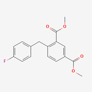 molecular formula C17H15FO4 B8295032 Methyl 4-(4-fluorobenzyl)-3-methoxycarbonylbenzoate 