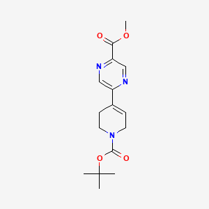 molecular formula C16H21N3O4 B8295202 Methyl 5-(1-Boc-1,2,3,6-tetrahydro-4-pyridyl)pyrazine-2-carboxylate 