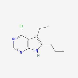 molecular formula C11H14ClN3 B8295728 4-chloro-5-ethyl-6-propyl-7H-pyrrolo[2,3-d]pyrimidine 