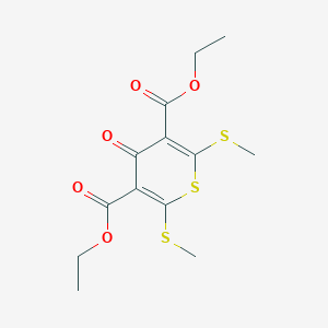molecular formula C13H16O5S3 B082958 Diethyl 2,6-bis(methylthio)-4-oxo-4H-thiopyran-3,5-dicarboxylate CAS No. 13700-78-2