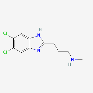molecular formula C11H13Cl2N3 B8295921 [3-(5,6-dichloro-1H-benzoimidazol-2-yl)-propyl]-methyl-amine 