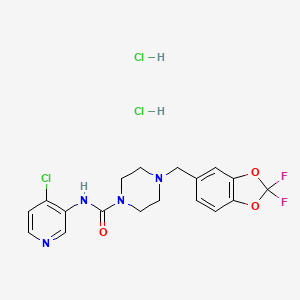 1-Piperazinecarboxamide, N-(4-chloro-3-pyridinyl)-4-((2,2-difluoro-1,3-benzodioxol-5-yl)methyl)-, hydrochloride (1:2)