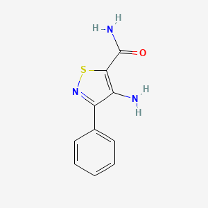 molecular formula C10H9N3OS B8295941 4-Amino-3-phenyl-5-isothiazolecarboxamide 