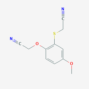 molecular formula C11H10N2O2S B8295974 2-Cyanomethylthio-4-methoxyphenoxyacetonitrile 