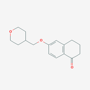 molecular formula C16H20O3 B8295996 6-(Oxan-4-ylmethoxy)-1,2,3,4-tetrahydronaphthalen-1-one 