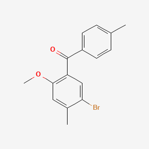 molecular formula C16H15BrO2 B8296010 5-Bromo-2-methoxy-4-methyl-4'-methylbenzophenone 
