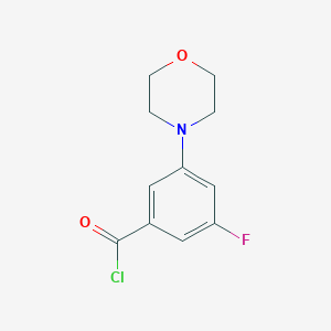 molecular formula C11H11ClFNO2 B8296017 3-Fluoro-5-morpholinobenzoyl chloride 