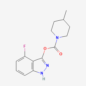 molecular formula C14H16FN3O2 B8296032 4-Fluoro-1H-indazol-3-yl 4-methylpiperidine-1-carboxylate 