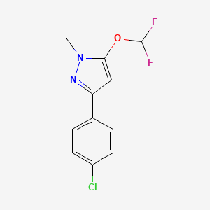 molecular formula C11H9ClF2N2O B8296043 3-(4-Chlorophenyl)-5-difluoromethoxy-1-methyl-1H-pyrazole 