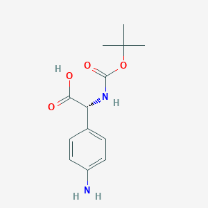 molecular formula C13H18N2O4 B8296076 (2R)-(4-Amino-phenyl)-tert-butoxycarbonylamino-acetic acid 