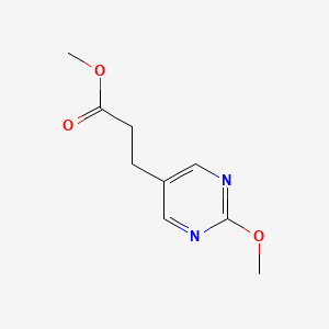 molecular formula C9H12N2O3 B8296110 Methyl 3-[2-(methyloxy)-5-pyrimidinyl]propanoate 