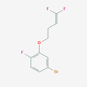 molecular formula C10H8BrF3O B8296131 Benzene, 4-bromo-2-[(4,4-difluoro-3-buten-1-yl)oxy]-1-fluoro- 