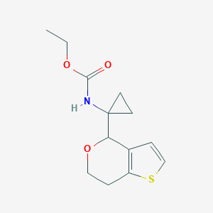 molecular formula C13H17NO3S B8296140 ethyl 1-(6,7-dihydro-4H-thieno[3,2-c]pyran-4-yl)cyclopropylcarbamate 