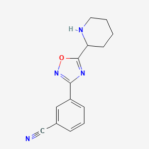 3-(5-Piperidin-2-yl-[1,2,4]oxadiazol-3-yl)-benzonitrile