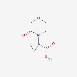 molecular formula C8H11NO4 B8296363 1-(3-Oxomorpholino)cyclopropanecarboxylic acid 