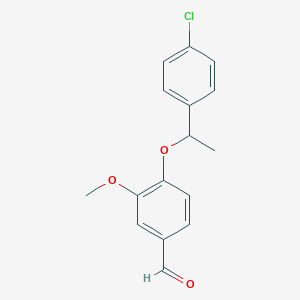 molecular formula C16H15ClO3 B8296385 4-[1-(4-Chloro-phenyl)-ethoxy]-3-methoxy-benzaldehyde 