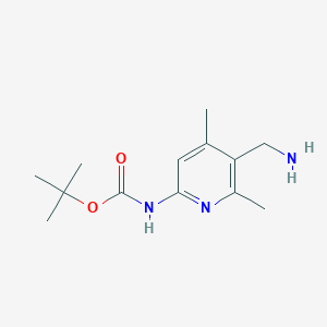 molecular formula C13H21N3O2 B8296761 N-[5-(aminomethyl)-4,6-dimethyl(2-pyridyl)] (tert-butoxy)carboxamide 