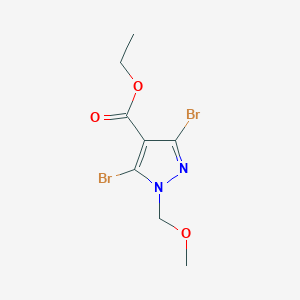 molecular formula C8H10Br2N2O3 B8296820 Ethyl 3,5-dibromo-1-(methoxymethyl)-1H-pyrazole-4-carboxylate 