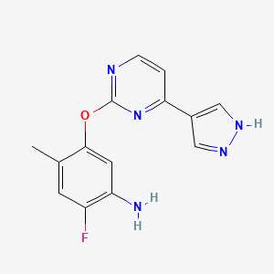 5-(4-(1H-pyrazol-4-yl)pyrimidin-2-yloxy)-2-fluoro-4-methylbenzenamine
