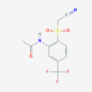 molecular formula C11H9F3N2O3S B8297165 n-(2-Cyanomethylsulfonyl-5-trifluoromethylphenyl)acetamide 