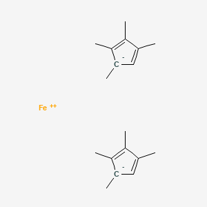 molecular formula C18H26Fe B8297249 Iron(2+);1,2,4,5-tetramethylcyclopenta-1,3-diene 