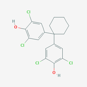 molecular formula C18H16Cl4O2 B082974 2,6-Dichloro-4-[1-(3,5-dichloro-4-hydroxyphenyl)cyclohexyl]phenol CAS No. 13168-35-9