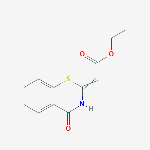 molecular formula C12H11NO3S B8297756 Ethyl 2-(4-oxo-3,4-dihydro-2H-1,3-benzothiazin-2-ylidene)acetate 