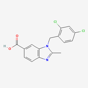 molecular formula C16H12Cl2N2O2 B8298369 6-Carboxy-1-(2,4-dichlorobenzyl)-2-methylbenzimidazole 