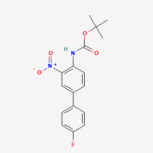 molecular formula C17H17FN2O4 B8298545 Tert-butyl (4'-fluoro-3-nitro-[1,1'-biphenyl]-4-YL)carbamate 
