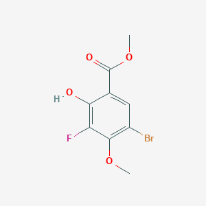 molecular formula C9H8BrFO4 B8298666 Methyl 5-bromo-3-fluoro-2-hydroxy-4-methoxybenzoate 