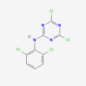 molecular formula C9H4Cl4N4 B8298716 N-(2,6-dichlorophenyl)-4,6-dichloro-1,3,5-triazin-2-amine 