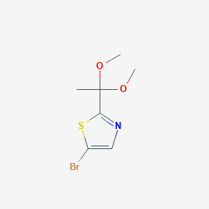 molecular formula C7H10BrNO2S B8298768 2-(1,1-Dimethoxyethyl)-5-bromothiazole 
