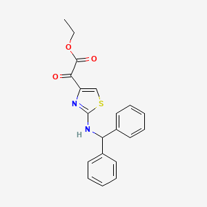 molecular formula C20H18N2O3S B8298913 Ethyl 2-diphenylmethylaminothiazol-4-ylglyoxylate 