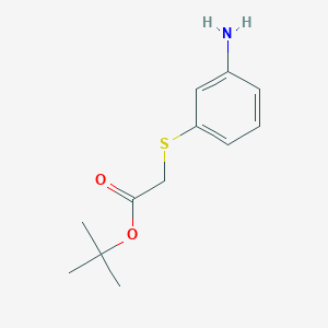 molecular formula C12H17NO2S B8298939 Tert-butyl (3-aminophenylthio)acetate 