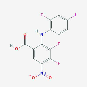molecular formula C13H6F3IN2O4 B8298995 3,4-Difluoro-2-(2-fluoro-4-iodophenylamino)-5-nitrobenzoic acid 