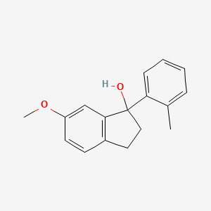 molecular formula C17H18O2 B8299051 6-Methoxy-1-(2-methylphenyl)-1-indanol 