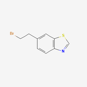 molecular formula C9H8BrNS B8299187 6-(2-Bromoethyl)benzothiazole 