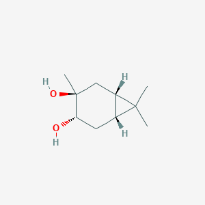 molecular formula C10H18O2 B082992 (1S-(1alpha,3alpha,4beta,6alpha))-3,7,7-Trimethylbicyclo(4.1.0)heptane-3,4-diol CAS No. 10395-46-7