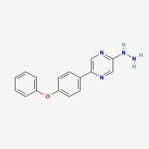 2-Hydrazinyl-5-(4-phenoxyphenyl)pyrazine